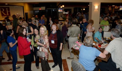 Mingling with other authors and publishers.